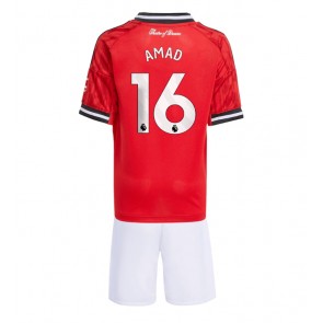 Manchester United Amad Diallo #16 Replika Hemmatröja Barn 2025-26 Kortärmad (+ Korta byxor)